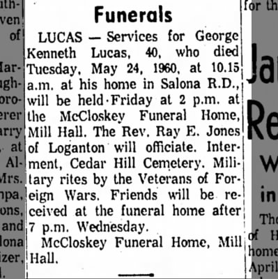 George Kenneth Lucas funeral