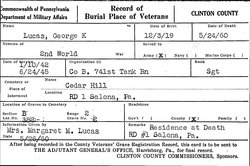 George Kenneth Lucas military doc