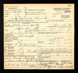 Minerva S. Herlocher Weaver death certificate Minerva S. Herlocher Weaver death certificate