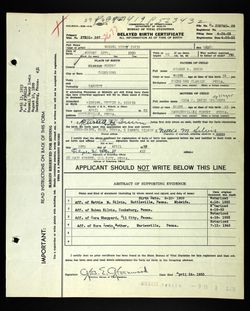 Russel Henry Irwin birth certificate