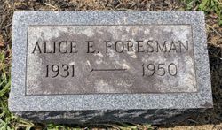 Alice Elizabeth Foresman 1931-1950
