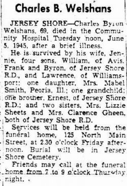 Charles Byron Welshans obit