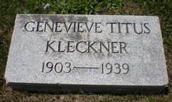 Genevieve Constance Titus Kleckner 1903-1939