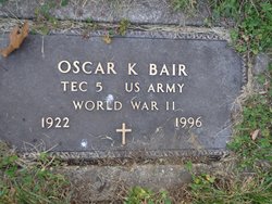 Oscar Kines Bair headstone