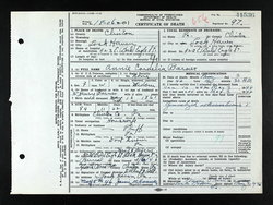 Annie Cordelia Pluff Barner death certificate